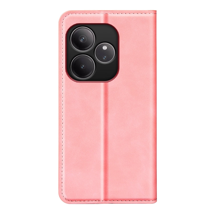 For Realme GT 6 5G Retro-skin Magnetic Suction Leather Phone Case