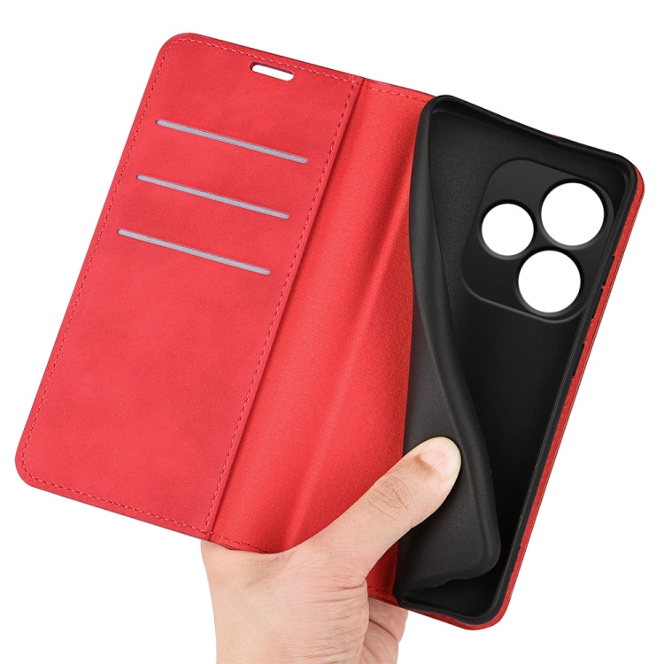 For Realme GT 6 5G Retro-skin Magnetic Suction Leather Phone Case