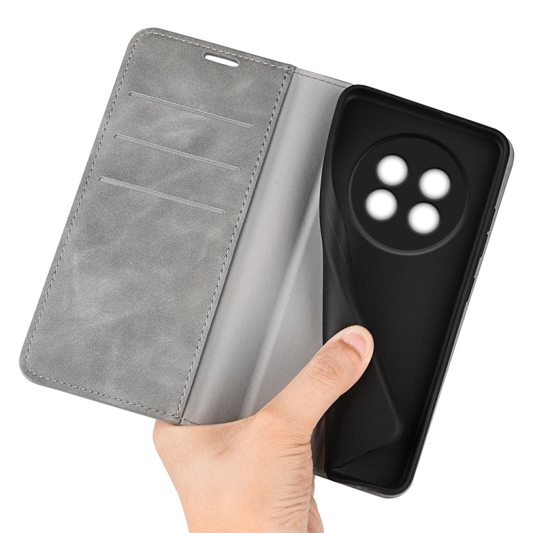 For Realme 13+ 5G Retro-skin Magnetic Suction Leather Phone Case