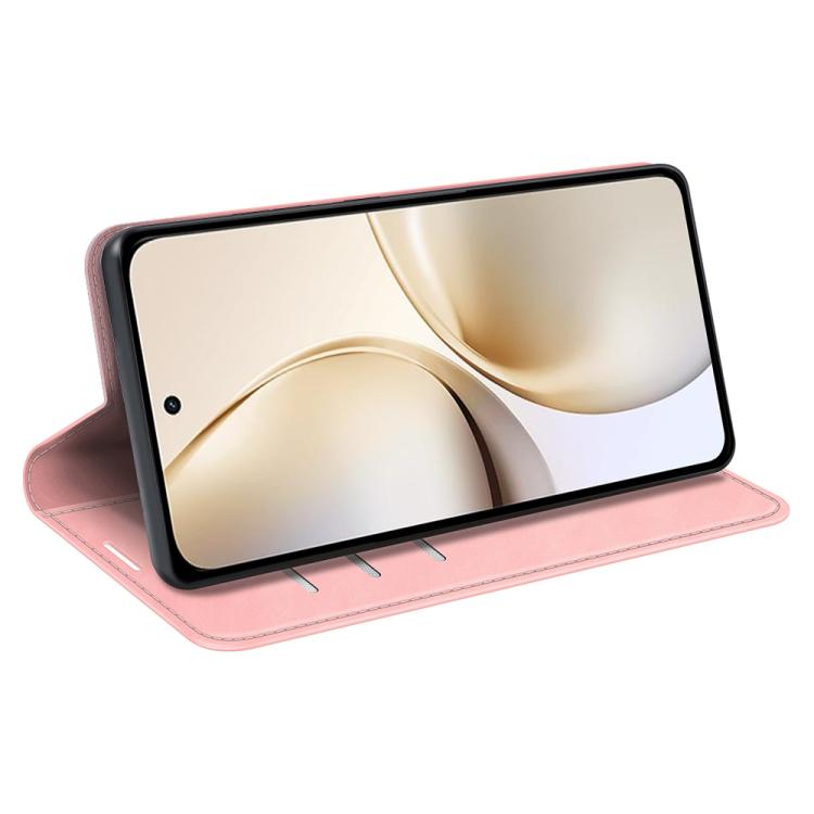 For Realme 14 Pro+ Retro-skin Magnetic Suction Leather Phone Case