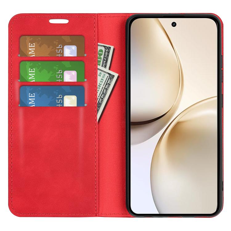 For Realme 14 Pro+ Retro-skin Magnetic Suction Leather Phone Case