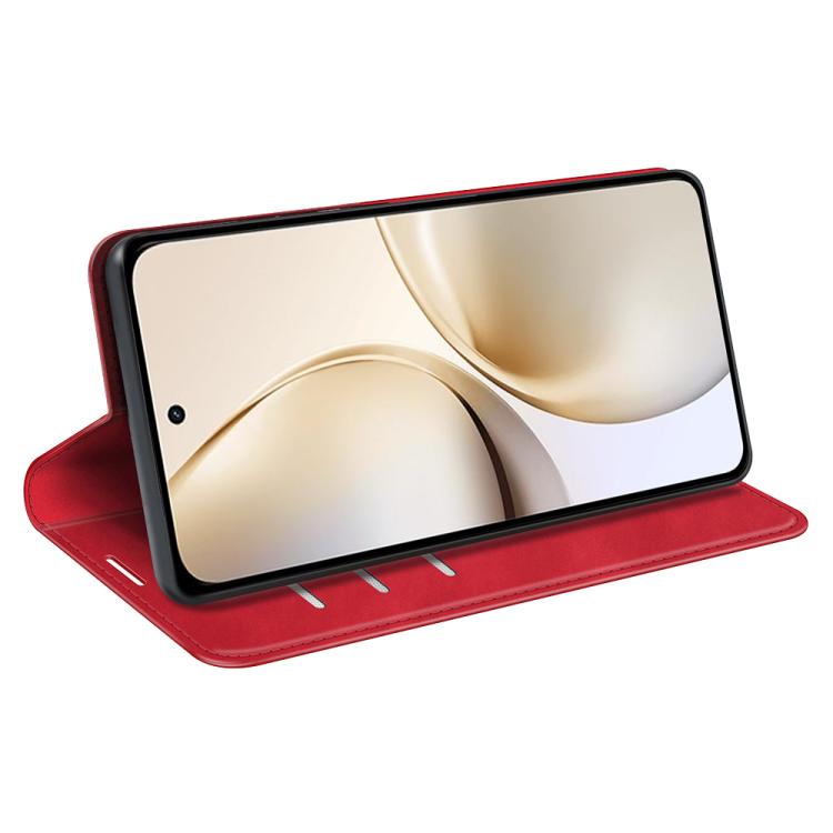 For Realme 14 Pro+ Retro-skin Magnetic Suction Leather Phone Case