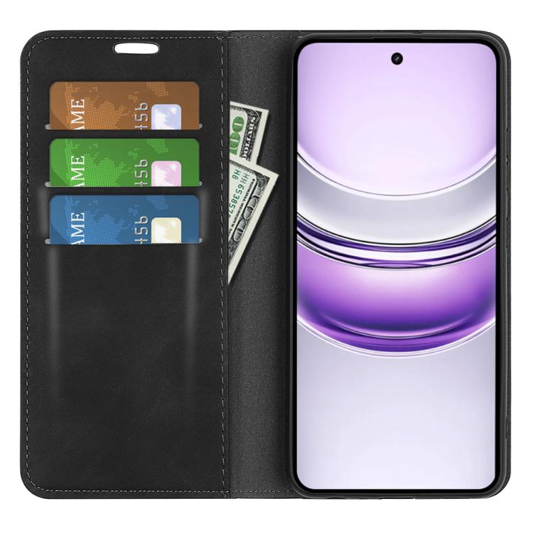 For Realme 14X 4G Retro-skin Magnetic Suction Leather Phone Case