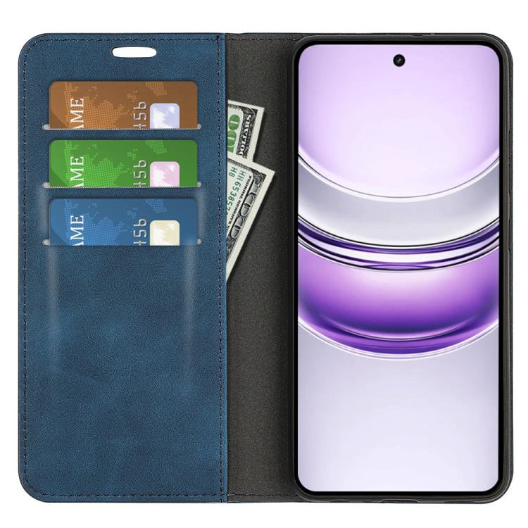 For Realme 14X 4G Retro-skin Magnetic Suction Leather Phone Case