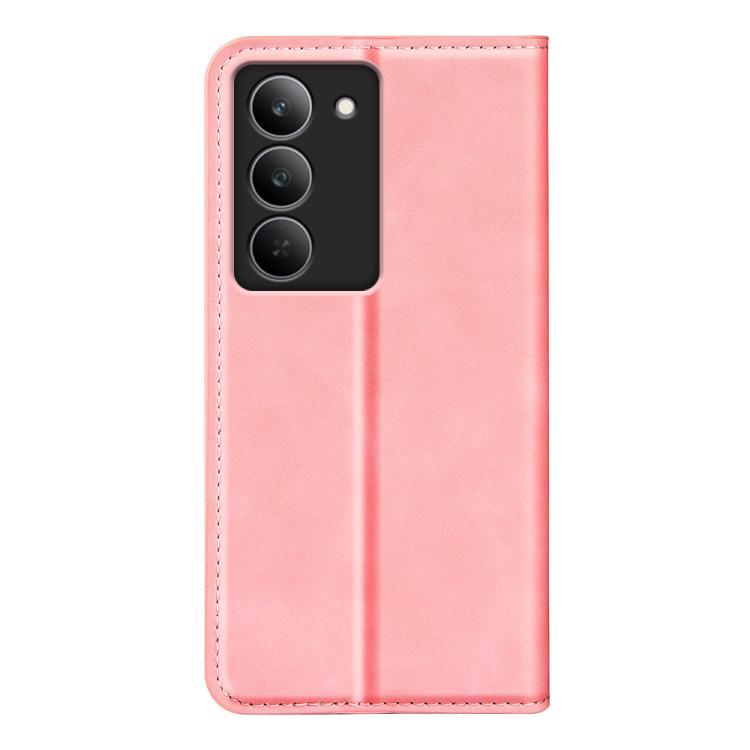For Realme 14X 4G Retro-skin Magnetic Suction Leather Phone Case
