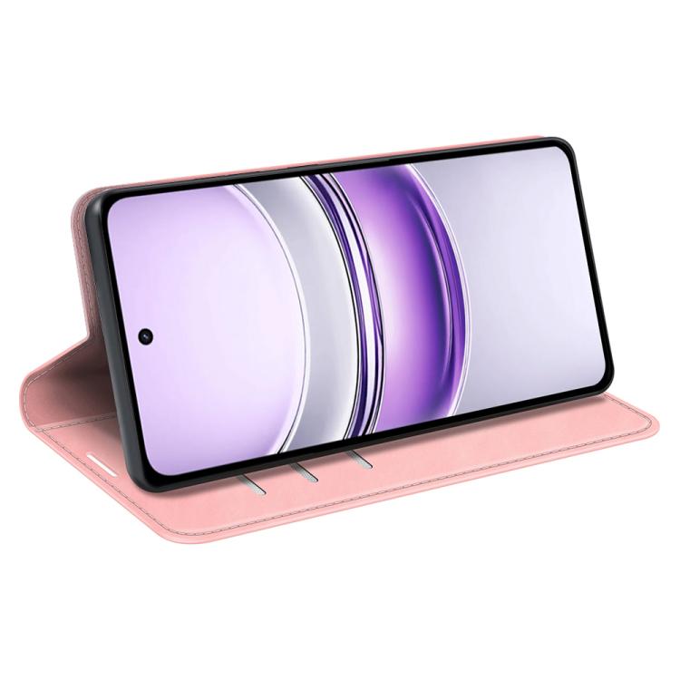 For Realme 14X 4G Retro-skin Magnetic Suction Leather Phone Case
