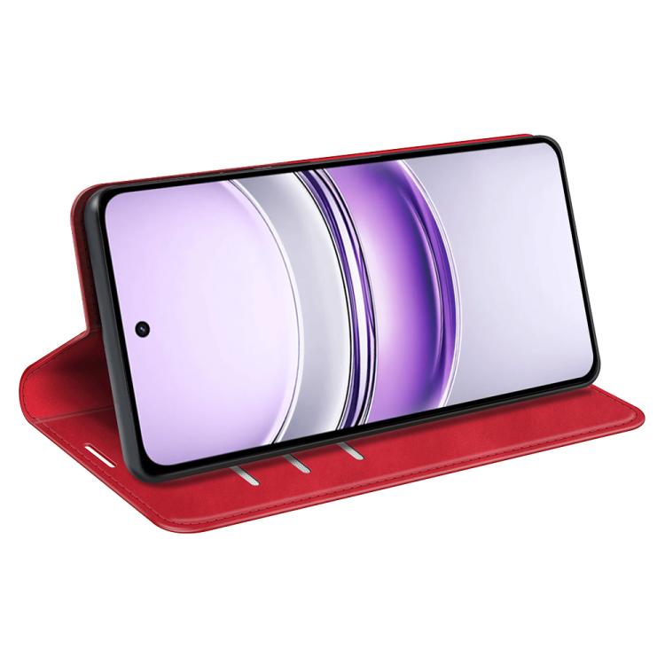 For Realme 14X 4G Retro-skin Magnetic Suction Leather Phone Case