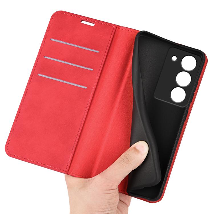 For Realme 14X 4G Retro-skin Magnetic Suction Leather Phone Case