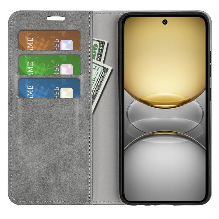 For Realme C75 Retro-skin Magnetic Suction Leather Phone Case