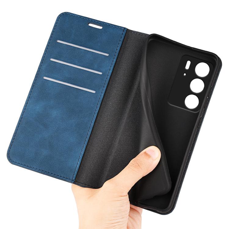 For Realme C75 Retro-skin Magnetic Suction Leather Phone Case