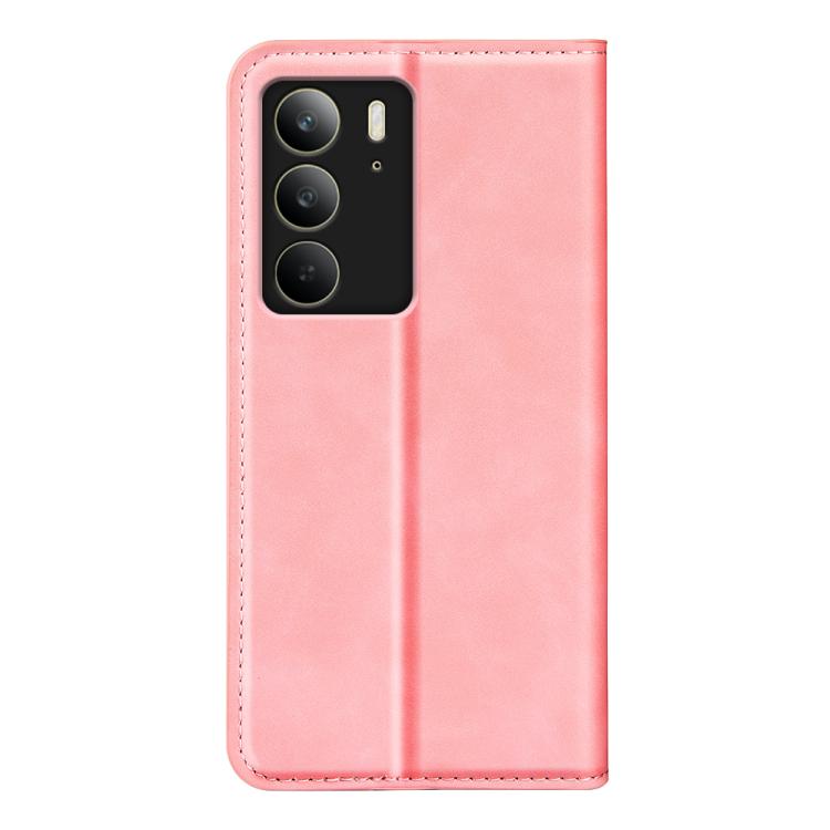 For Realme C75 Retro-skin Magnetic Suction Leather Phone Case