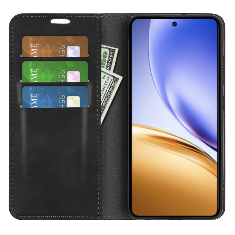For Realme 14 5G Retro-skin Magnetic Suction Leather Phone Case
