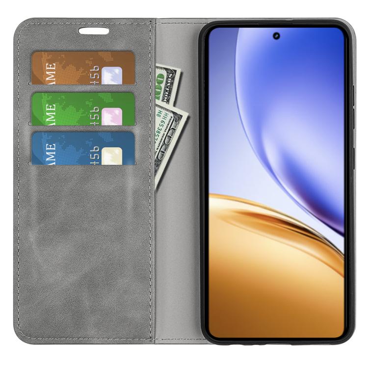 For Realme 14 5G Retro-skin Magnetic Suction Leather Phone Case