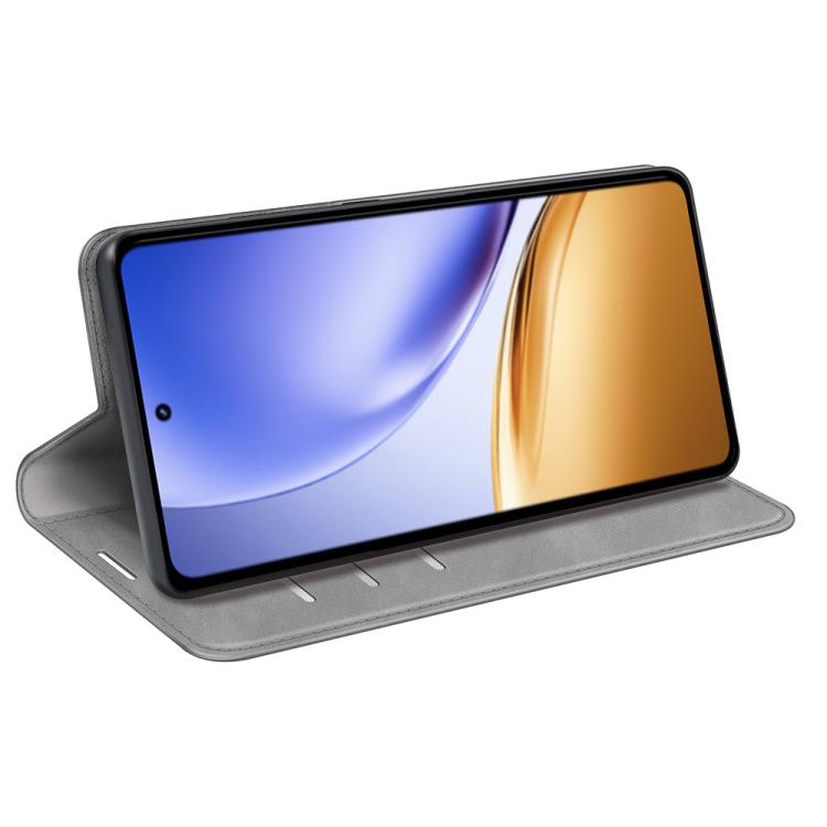 For Realme 14 5G Retro-skin Magnetic Suction Leather Phone Case