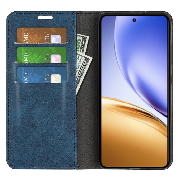 For Realme 14 5G Retro-skin Magnetic Suction Leather Phone Case