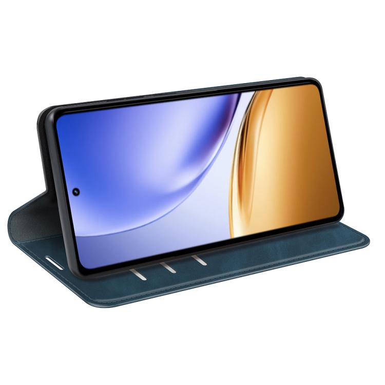 For Realme 14 5G Retro-skin Magnetic Suction Leather Phone Case