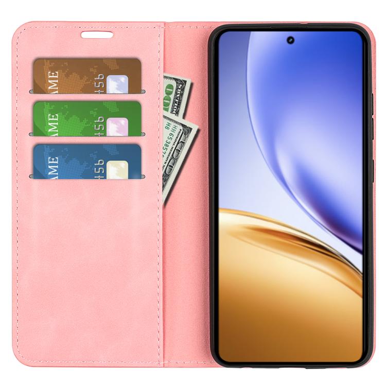 For Realme 14 5G Retro-skin Magnetic Suction Leather Phone Case