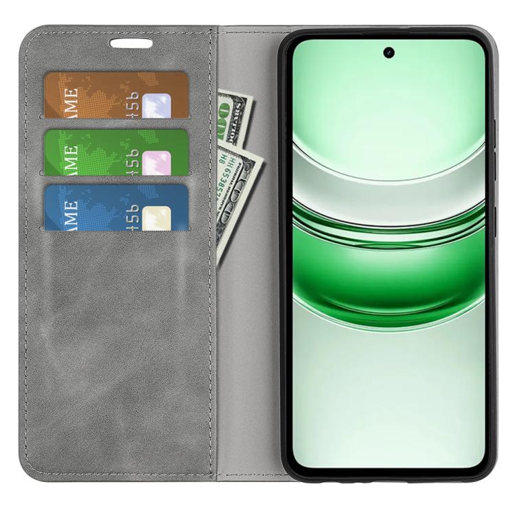 For Realme C71 4G Retro-skin Magnetic Suction Leather Phone Case
