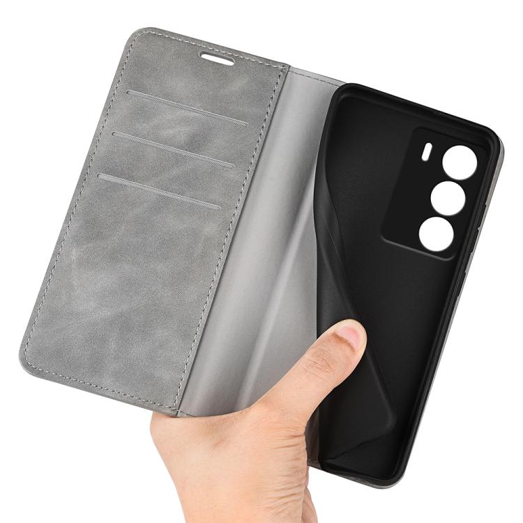 For Realme C71 4G Retro-skin Magnetic Suction Leather Phone Case