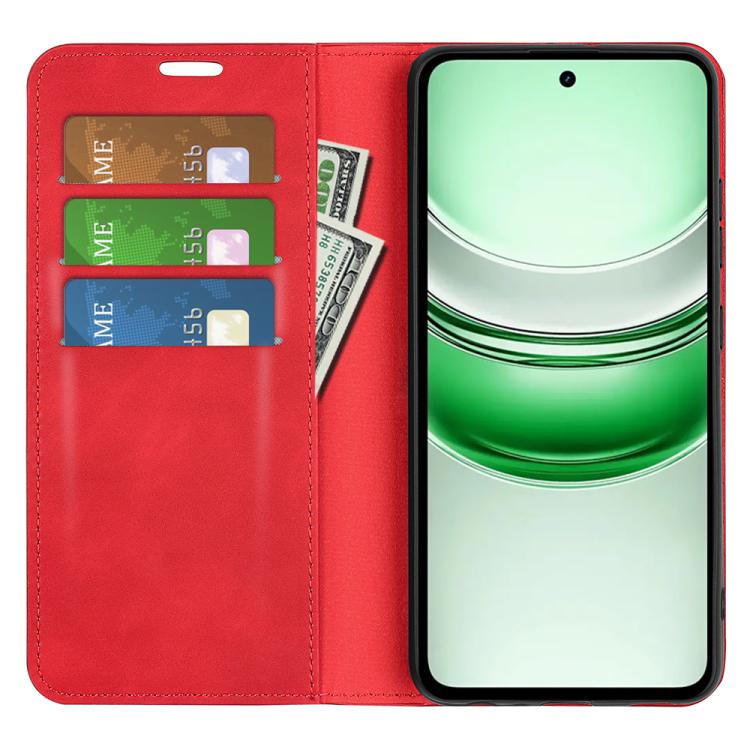 For Realme C71 4G Retro-skin Magnetic Suction Leather Phone Case