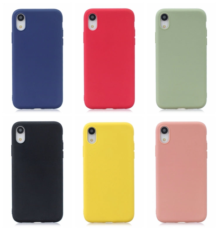 For iPhone XR Frosted Solid Color TPU Protective Case