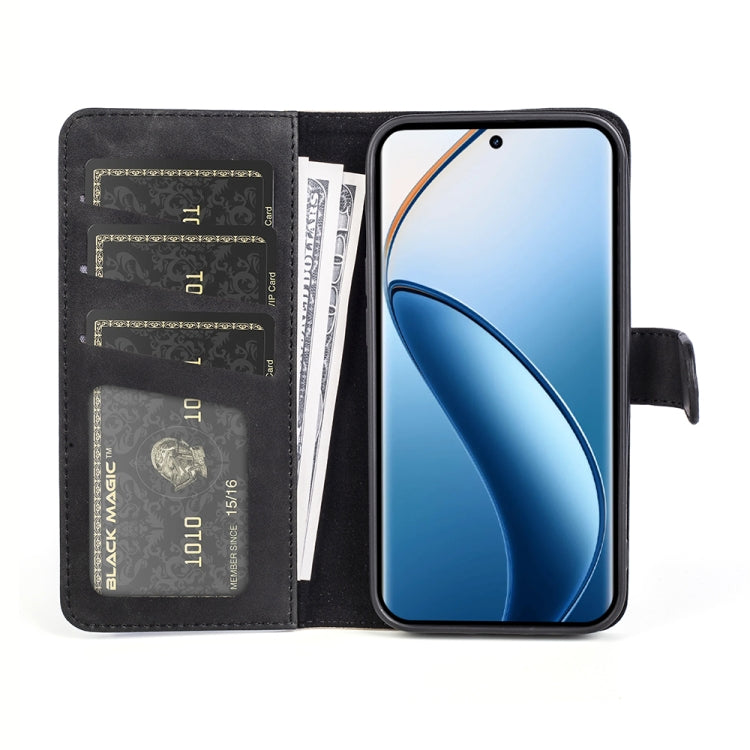 For Realme 12+ 5G Stitching Horizontal Flip Leather Phone Case