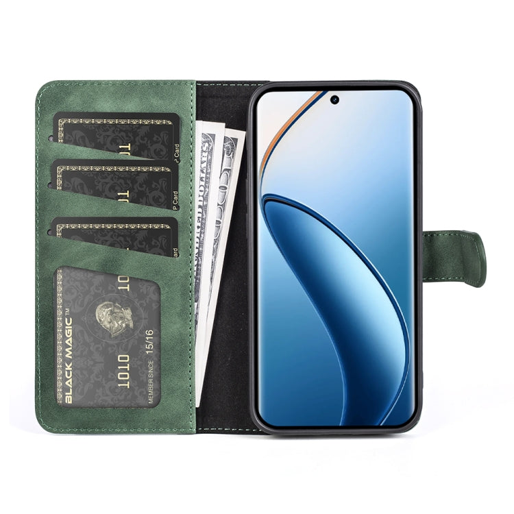For Realme 12+ 5G Stitching Horizontal Flip Leather Phone Case