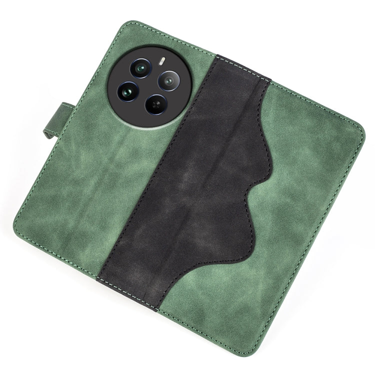 For Realme 12+ 5G Stitching Horizontal Flip Leather Phone Case