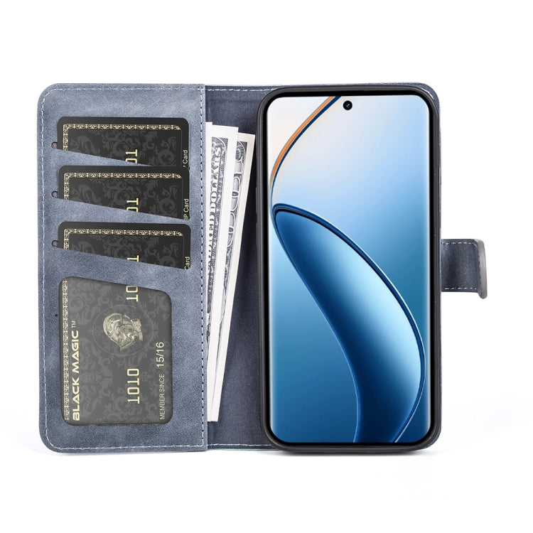 For Realme 12+ 5G Stitching Horizontal Flip Leather Phone Case
