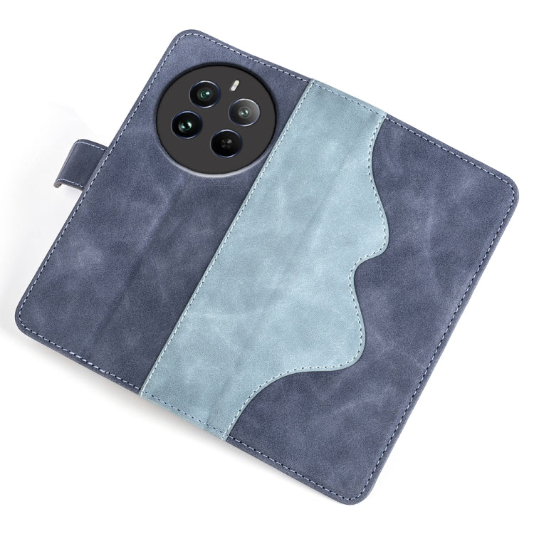 For Realme 12+ 5G Stitching Horizontal Flip Leather Phone Case
