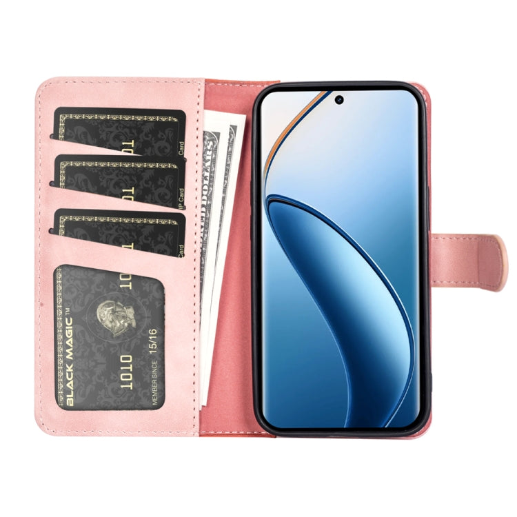 For Realme 12+ 5G Stitching Horizontal Flip Leather Phone Case