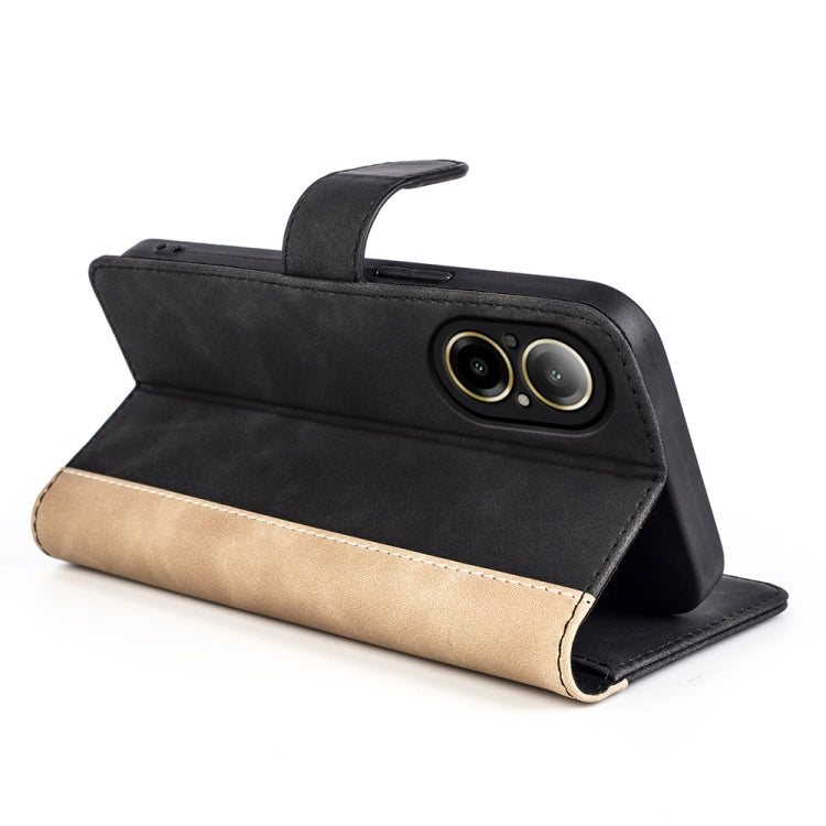 For Realme C67 4G Stitching Horizontal Flip Leather Phone Case
