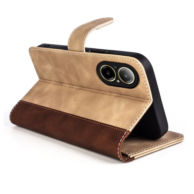 For Realme C67 4G Stitching Horizontal Flip Leather Phone Case