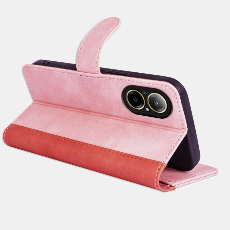 For Realme C67 4G Stitching Horizontal Flip Leather Phone Case