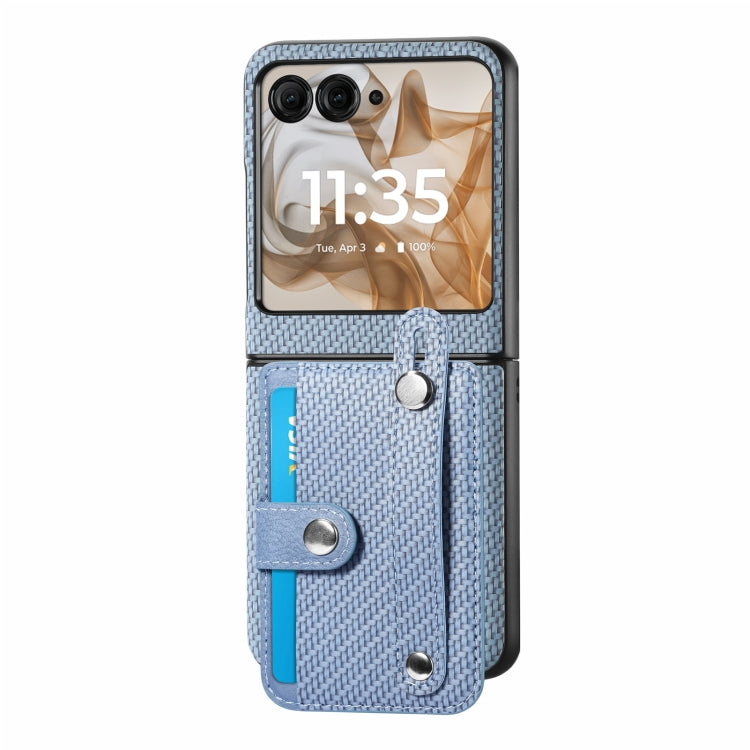 For Motorola Razr 50 Ultra Wristband Kickstand Card Wallet Back Cover Phone Case