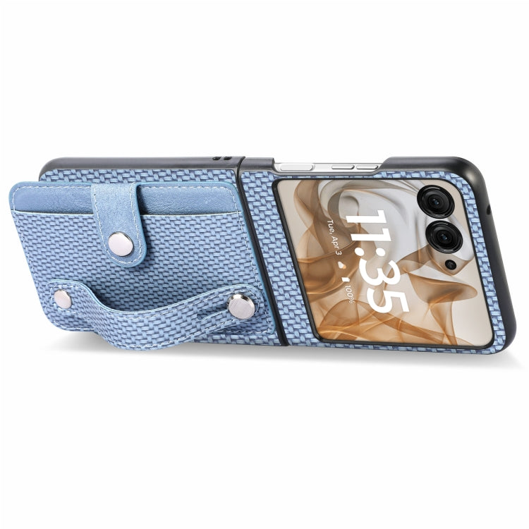 For Motorola Razr 50 Ultra Wristband Kickstand Card Wallet Back Cover Phone Case