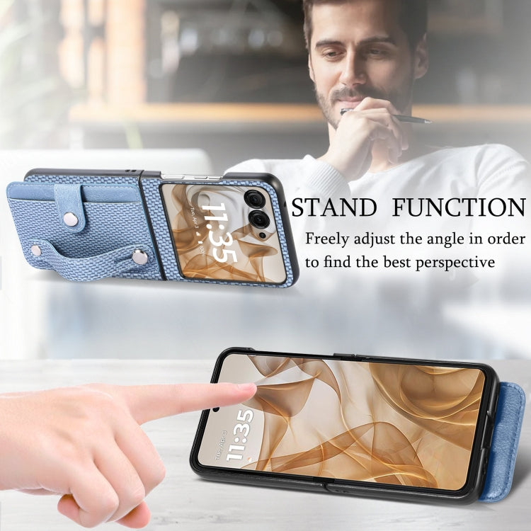 For Motorola Razr 50 Ultra Wristband Kickstand Card Wallet Back Cover Phone Case