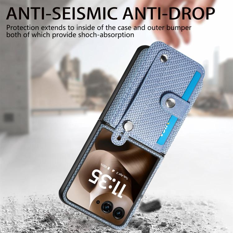 For Motorola Razr 60 Wristband Kickstand Card Wallet Back Cover Phone Case