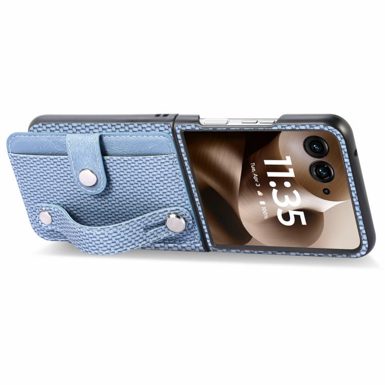 For Motorola Razr 60 Ultra Wristband Kickstand Card Wallet Back Cover Phone Case
