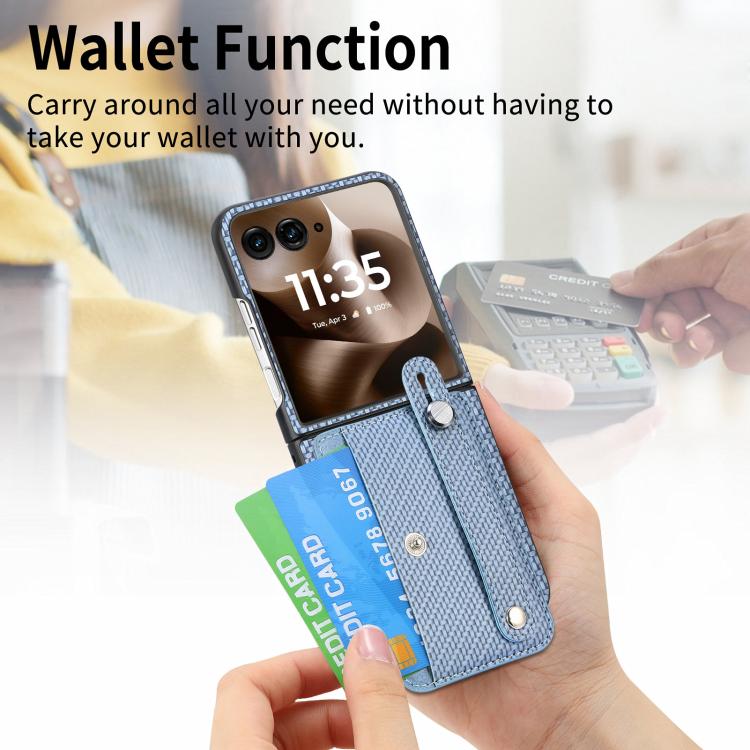 For Motorola Razr 60 Ultra Wristband Kickstand Card Wallet Back Cover Phone Case