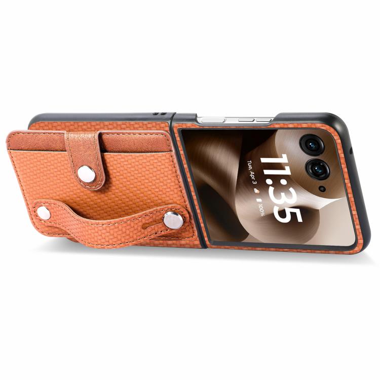 For Motorola Razr 60 Ultra Wristband Kickstand Card Wallet Back Cover Phone Case