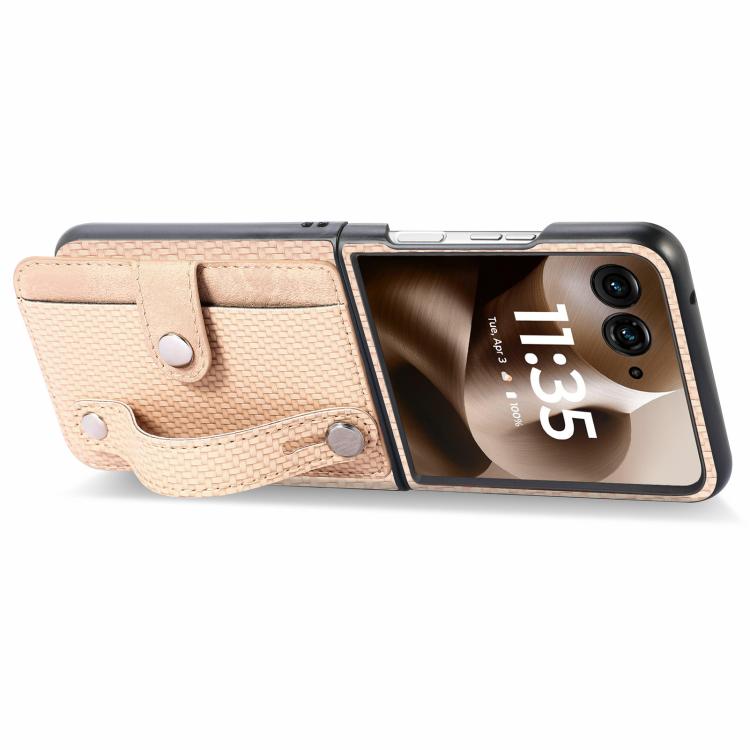 For Motorola Razr 60 Ultra Wristband Kickstand Card Wallet Back Cover Phone Case