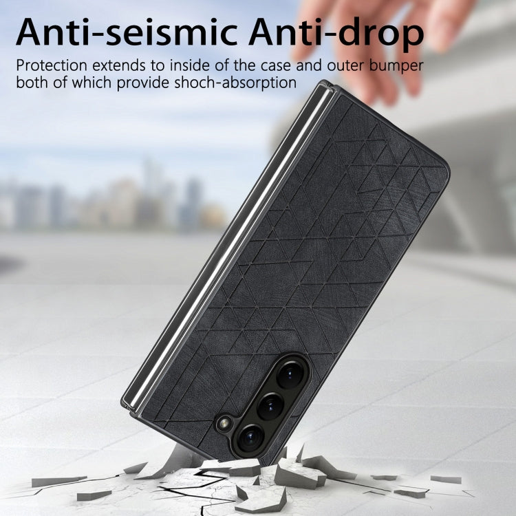 For Samsung Galaxy Z Fold6 Geometric Leather Back Cover Phone Case