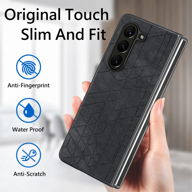 For Samsung Galaxy Z Fold6 Geometric Leather Back Cover Phone Case
