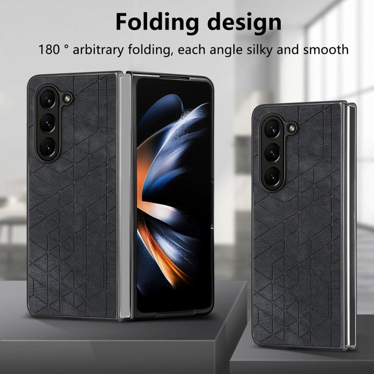 For Samsung Galaxy Z Fold6 Geometric Leather Back Cover Phone Case