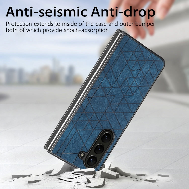 For Samsung Galaxy Z Fold6 Geometric Leather Back Cover Phone Case