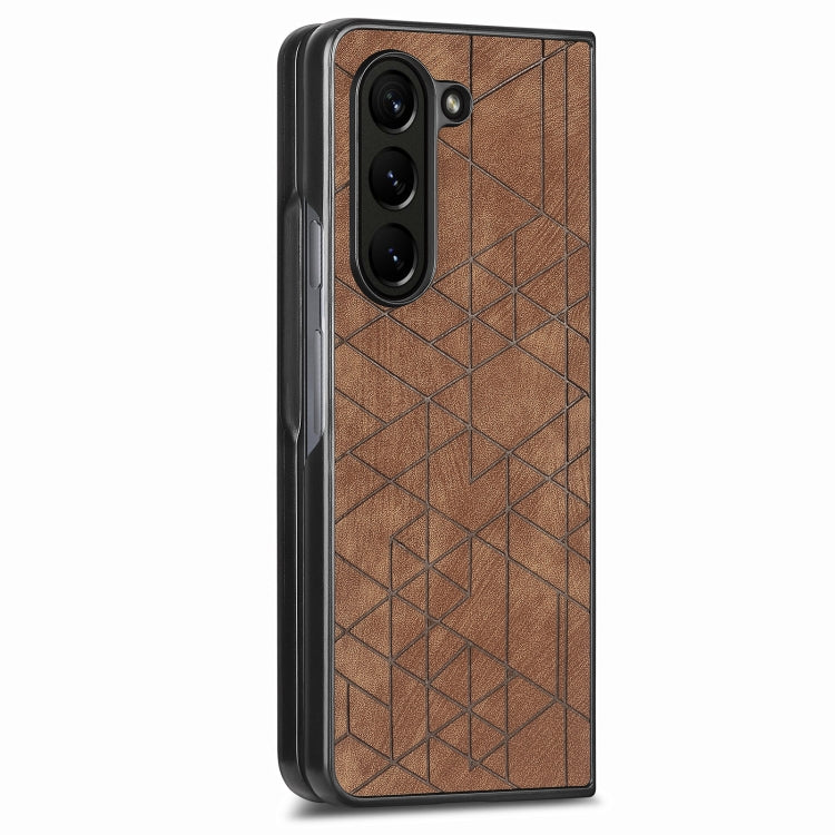 For Samsung Galaxy Z Fold6 Geometric Leather Back Cover Phone Case