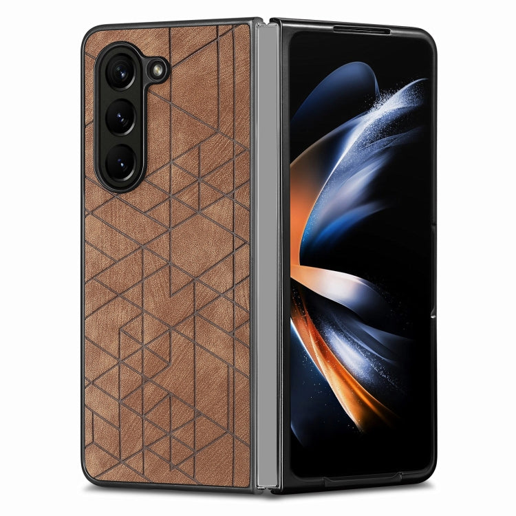 For Samsung Galaxy Z Fold6 Geometric Leather Back Cover Phone Case