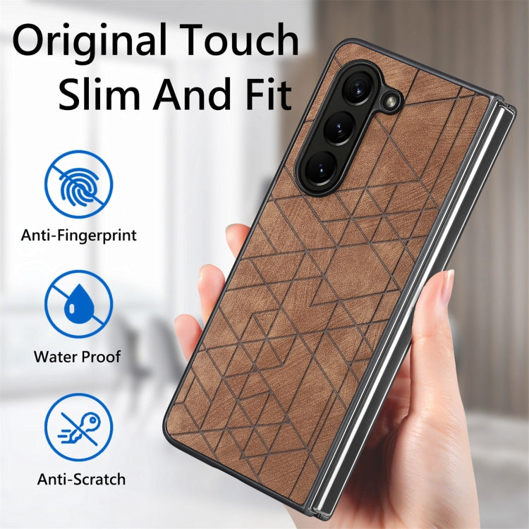 For Samsung Galaxy Z Fold6 Geometric Leather Back Cover Phone Case