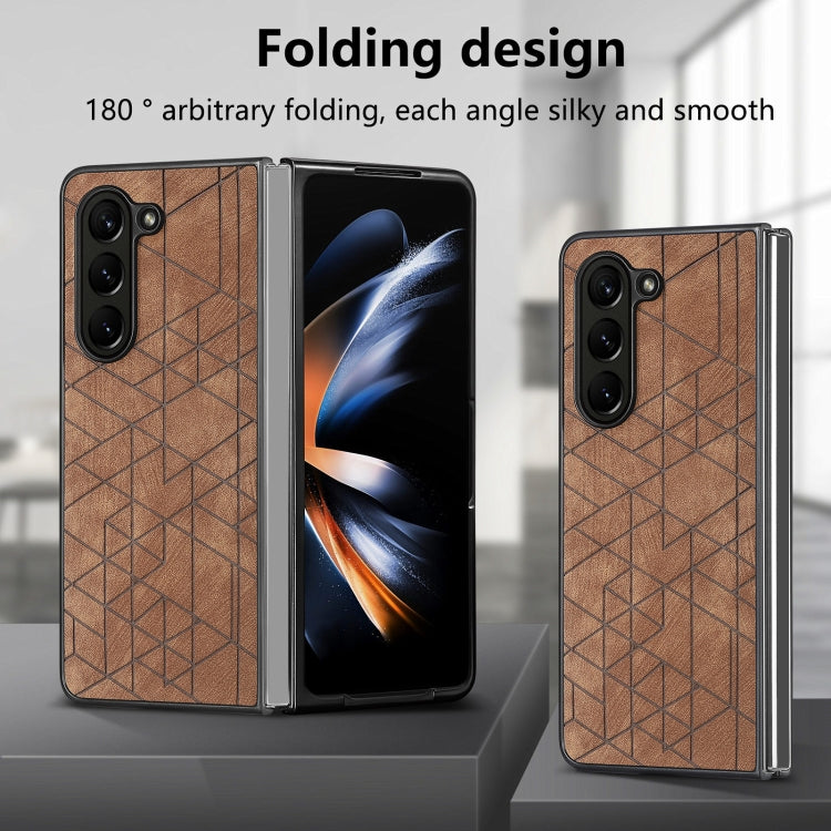 For Samsung Galaxy Z Fold6 Geometric Leather Back Cover Phone Case